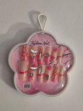 Fashion Nail press-on set - flames and hearts design