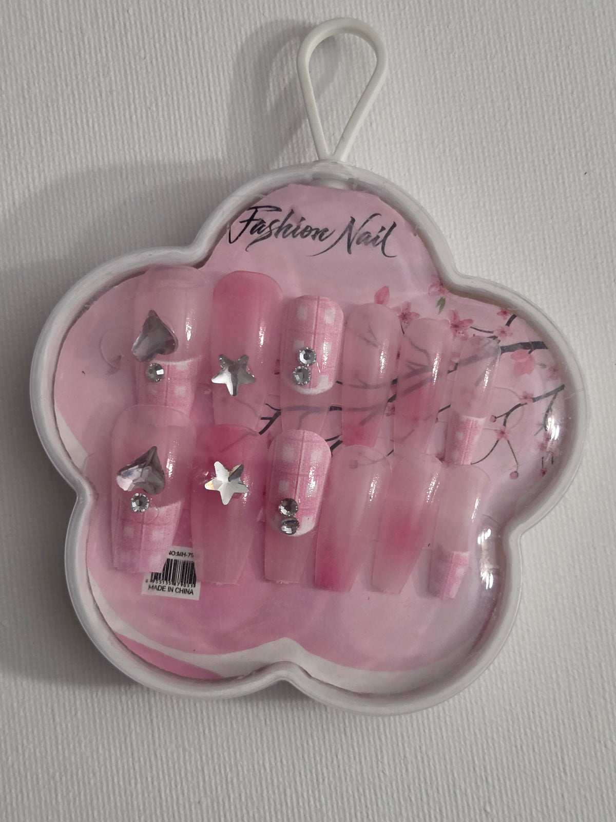 Fashion Nail press-on set - red royale crown design