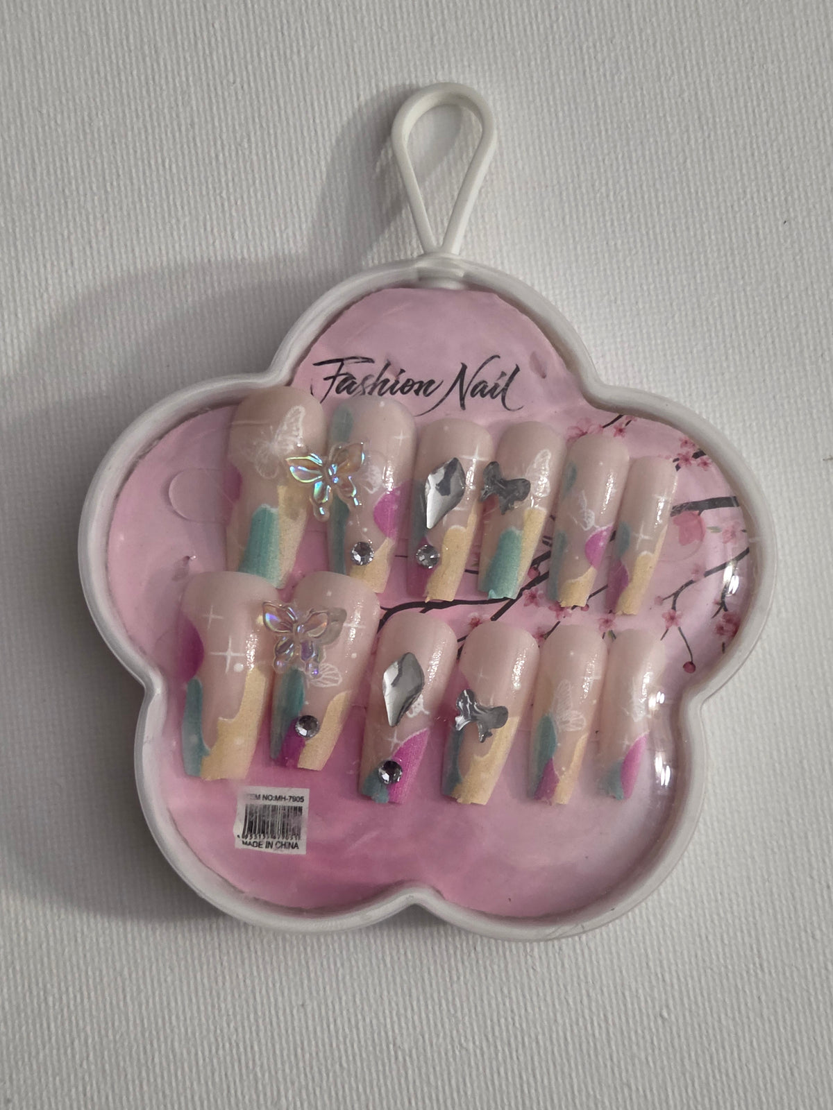 Fashion Nail press-on set - happy graffiti design