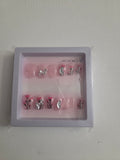 Purple ombre stars and angel press-on nail set with silver fairy charm