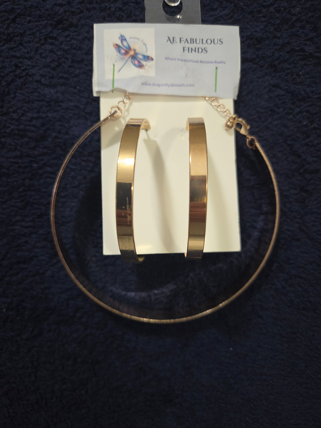 Gold Chunky Flat Hoop & Wire Collar Choker Set | Statement Boutique Jewelry