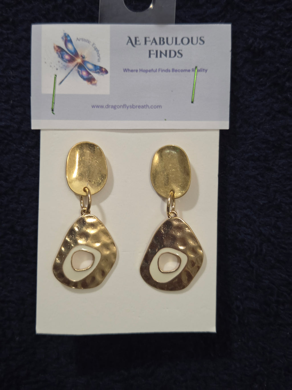 Gold Hammered Shield Drop Earrings | Artisan Sculptural Dangle Jewelry