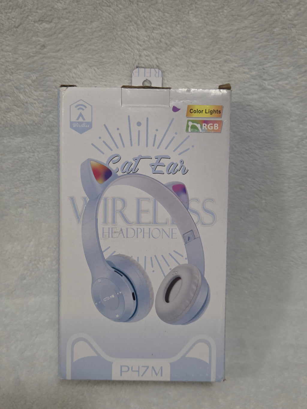 Cat Ear Wireless Headphone P47M Lavender — front of box