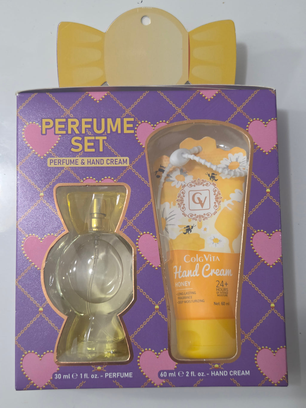 Rose perfume and hand cream gift set front