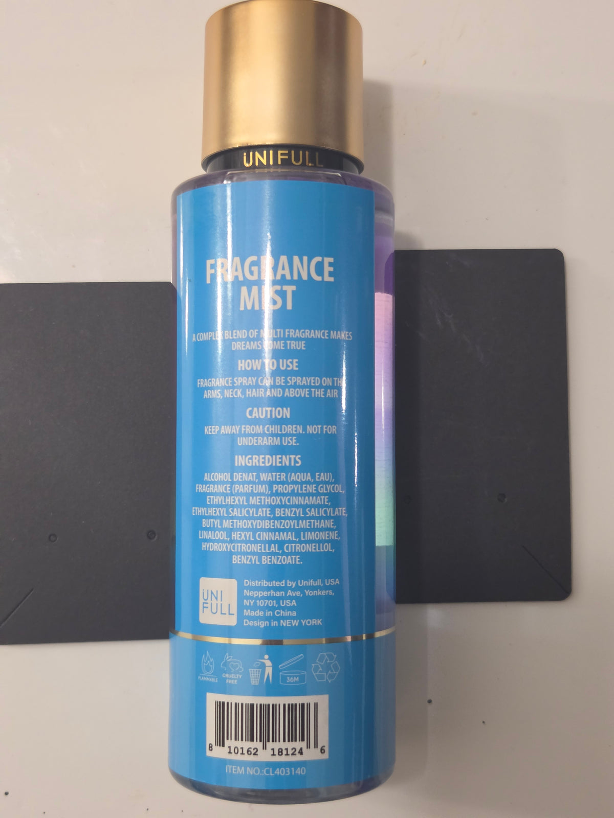 UNI FULL Cerulean fragrance mist ingredients and directions