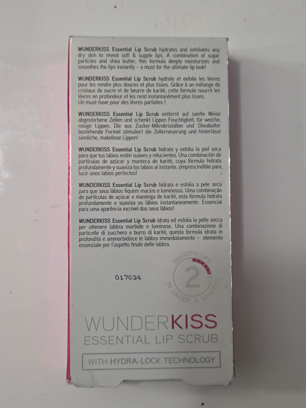 WUNDER2 WUNDERKISS Essential Lip Scrub front of box