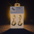 Gold Hammered Shield Drop Earrings — AEFF Editorial