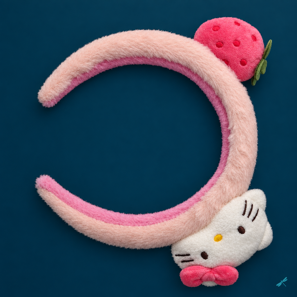 Pink plush headband preview