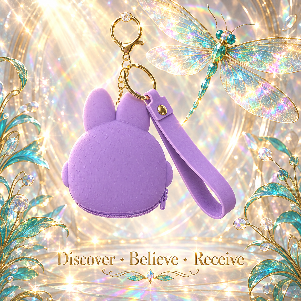 Purple Labubu Keychain — Back
